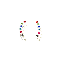 Thumbnail for CRYSTAL silver climbing earrings and colored zircons