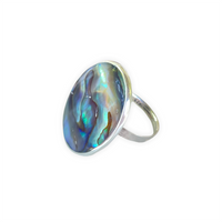 Thumbnail for Anillo de plata 925. El detalle central es color Abalón. Este anillo es super combinable con tu look favorito. Lateral