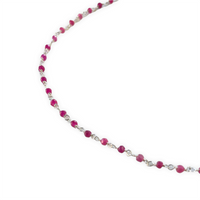 Thumbnail for Espectacular collar corto de plata de ley y piedras naturales rosas. Este collar es una pieza ideal y llena de energía para que la combines con tu look preferido. Detalle
