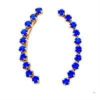 Thumbnail for Espectaculares pendientes trepadores de plata de ley y circonitas azules. Estos pendientes son perfectos para combinar con tu look favorito.